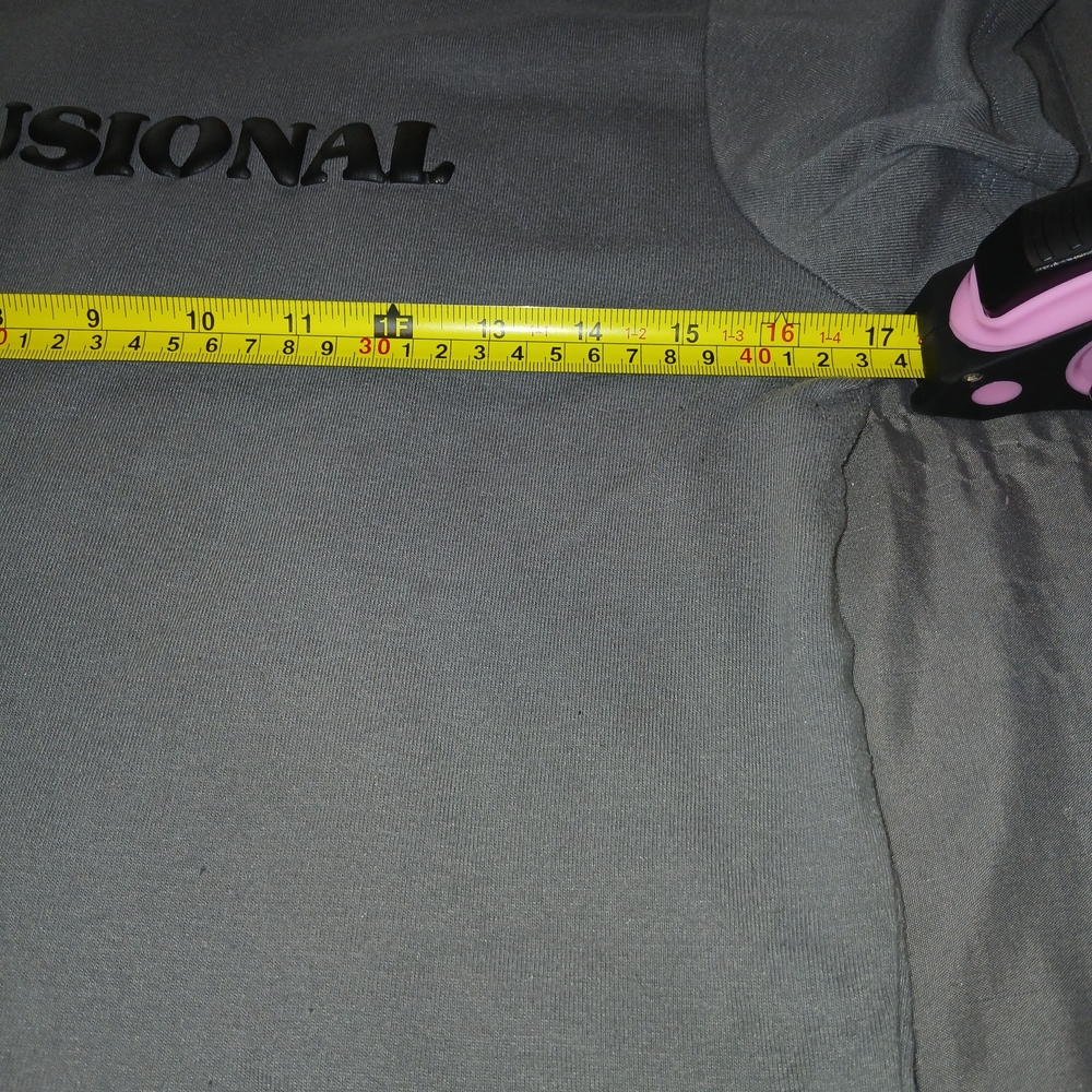 Mudd Edition Grey "DELUSIONAL" Graphic Short Tee Shirt XL 16-18 Y2K Streetwear - Picture 7 of 9